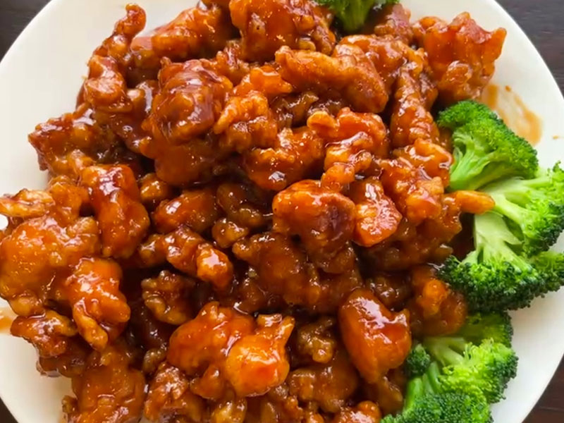 Sweet-sour pork (broccoli) at Pokebowl Express & Asian Cuisine, an Asian Restaurant in Pittsburgh