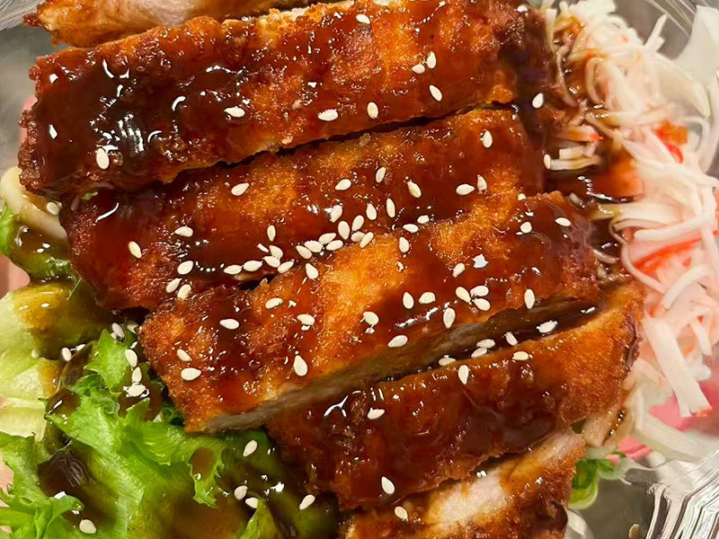Glazed tonkatsu at Pokebowl Express & Asian Cuisine, an Asian Restaurant in Pittsburgh