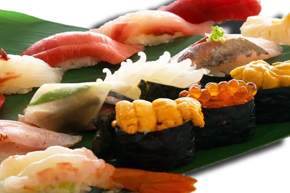 Assorted premium nigiri sushi platter at Poke Fresh, a Poke bar in Houston