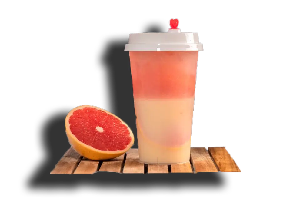 Layered grapefruit yogurt fruit drink at Poke Fresh, a Poke bar in Houston