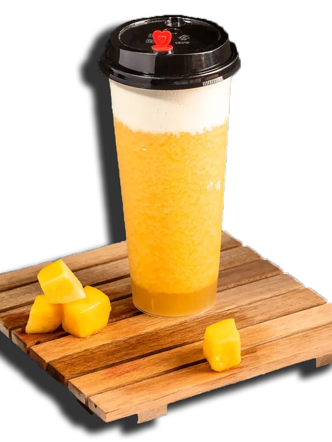 Mango slush with creamy cheese foam at Poke Fresh, a Poke bar in Houston