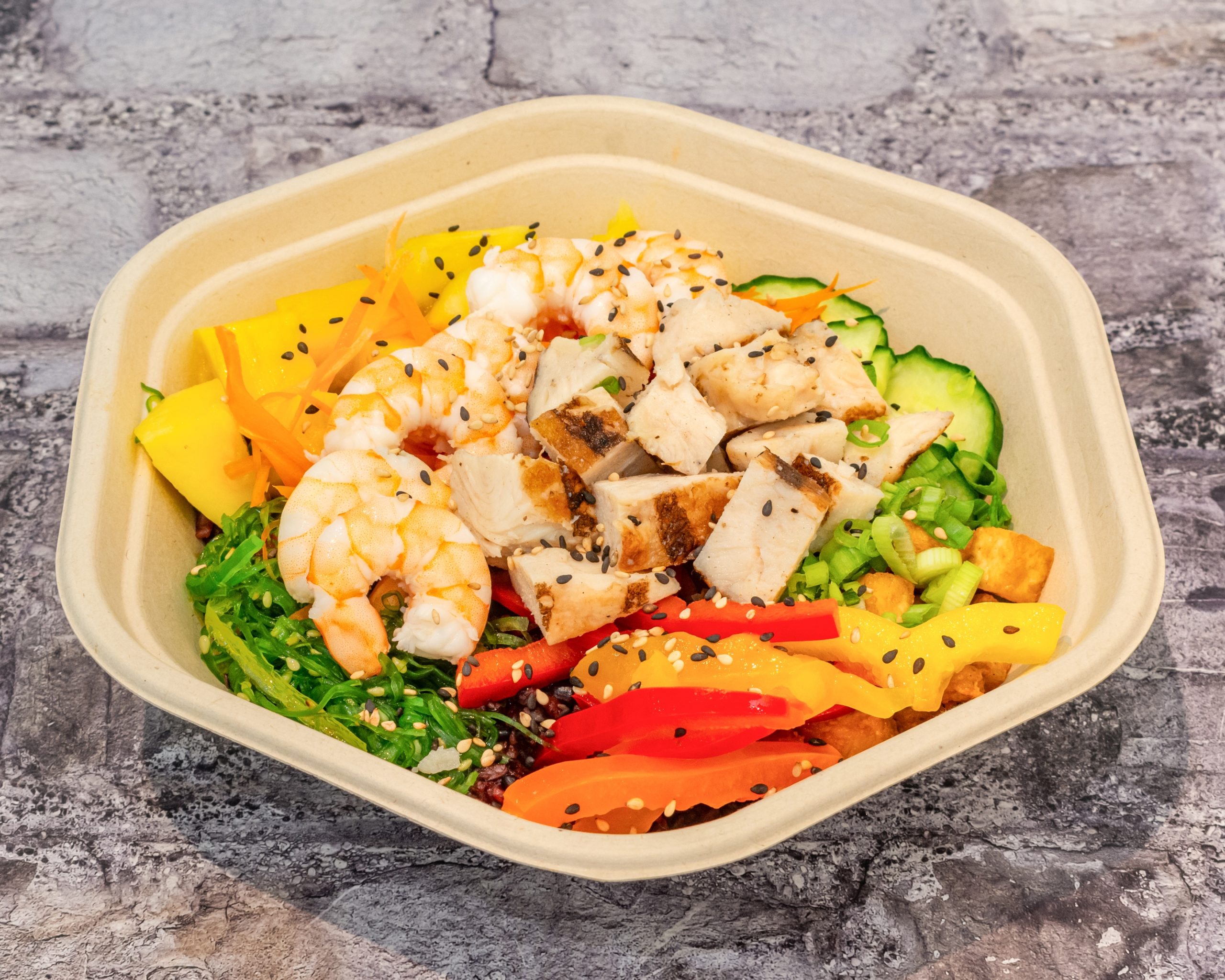 Fresh poke bowl served at Poke Go Asian Restaurant in Ocala