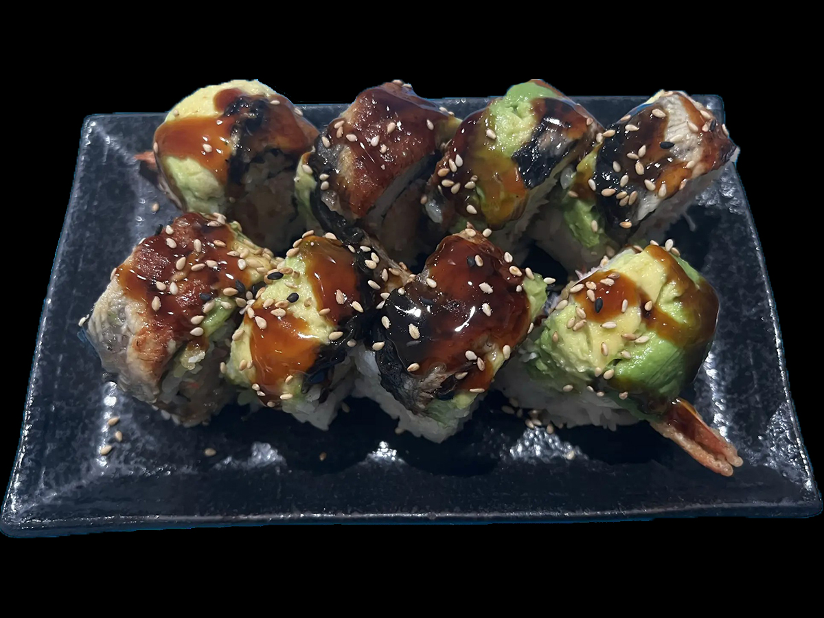 Eel and Avocado Sushi Roll at Poke Kitchen，a Poke Bowl and Sushi Restaurant in San Leandro