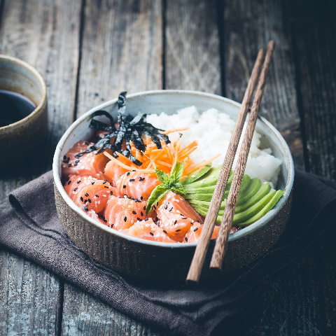 Hawaiian Ahi Tuna Bowl at Poke Poki, Poke Bowl Restaurant in Missouri City