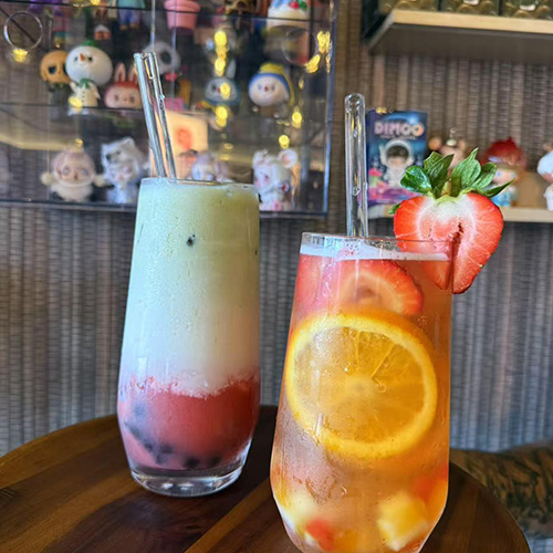 Fruit Smoothie Layered fruit smoothie with strawberries and blueberries at Pop Ice Cream, a Dessert Shop restaurant in Bonita Springs