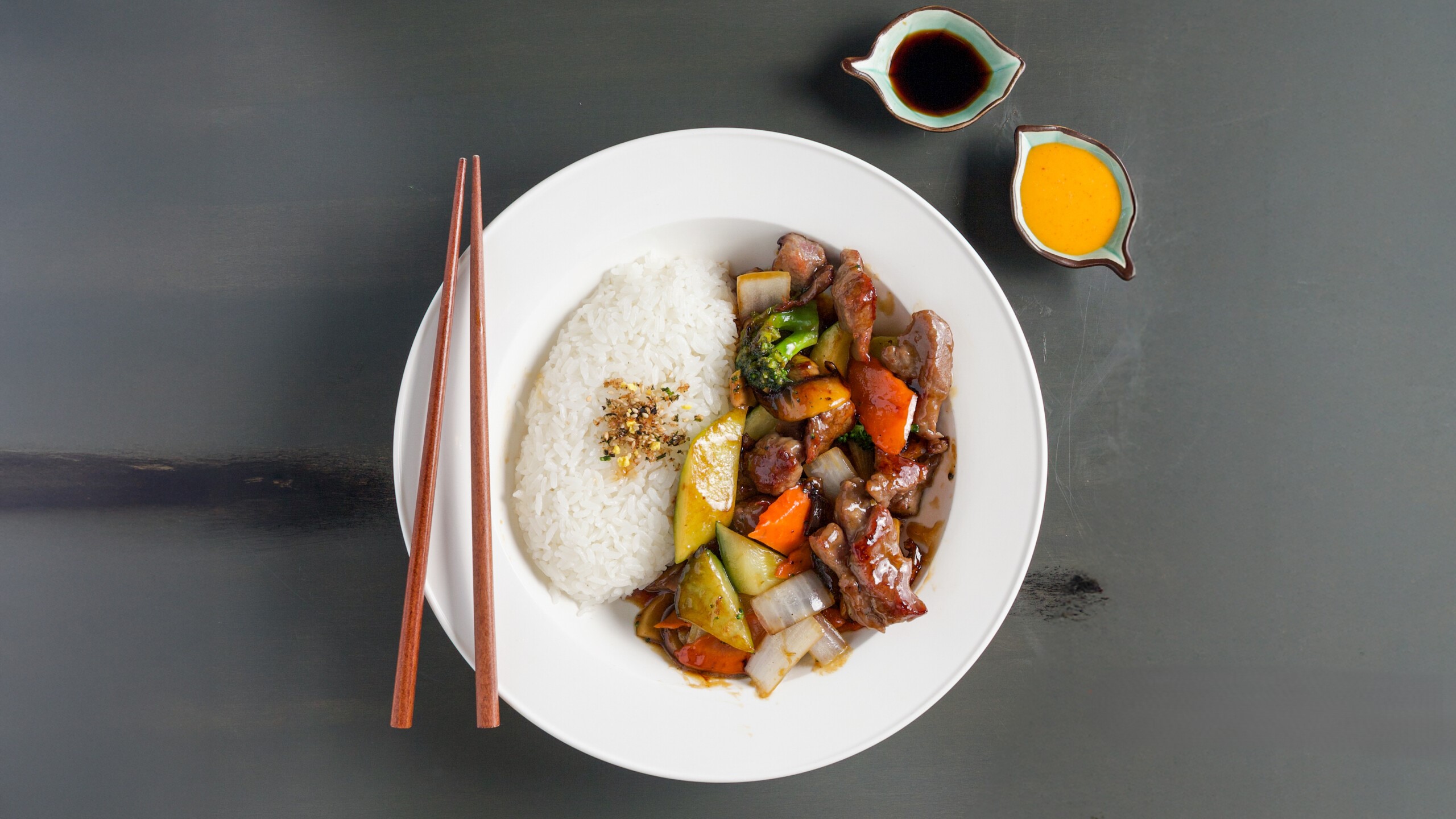 Beef-Hibachi-Rice-Bowl at Pop Onigiri, a Japanese Restaurant in Bonita Springs