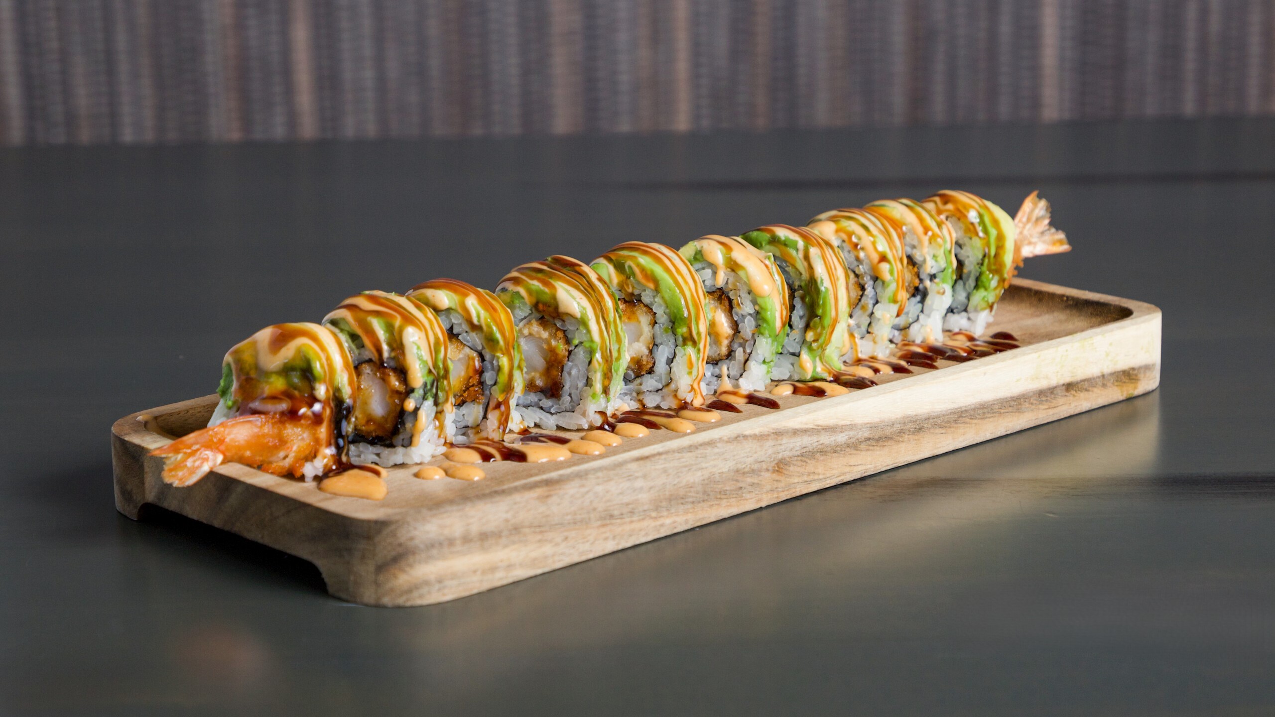 Dragon-Roll at Pop Onigiri, a Japanese Restaurant in Bonita Springs