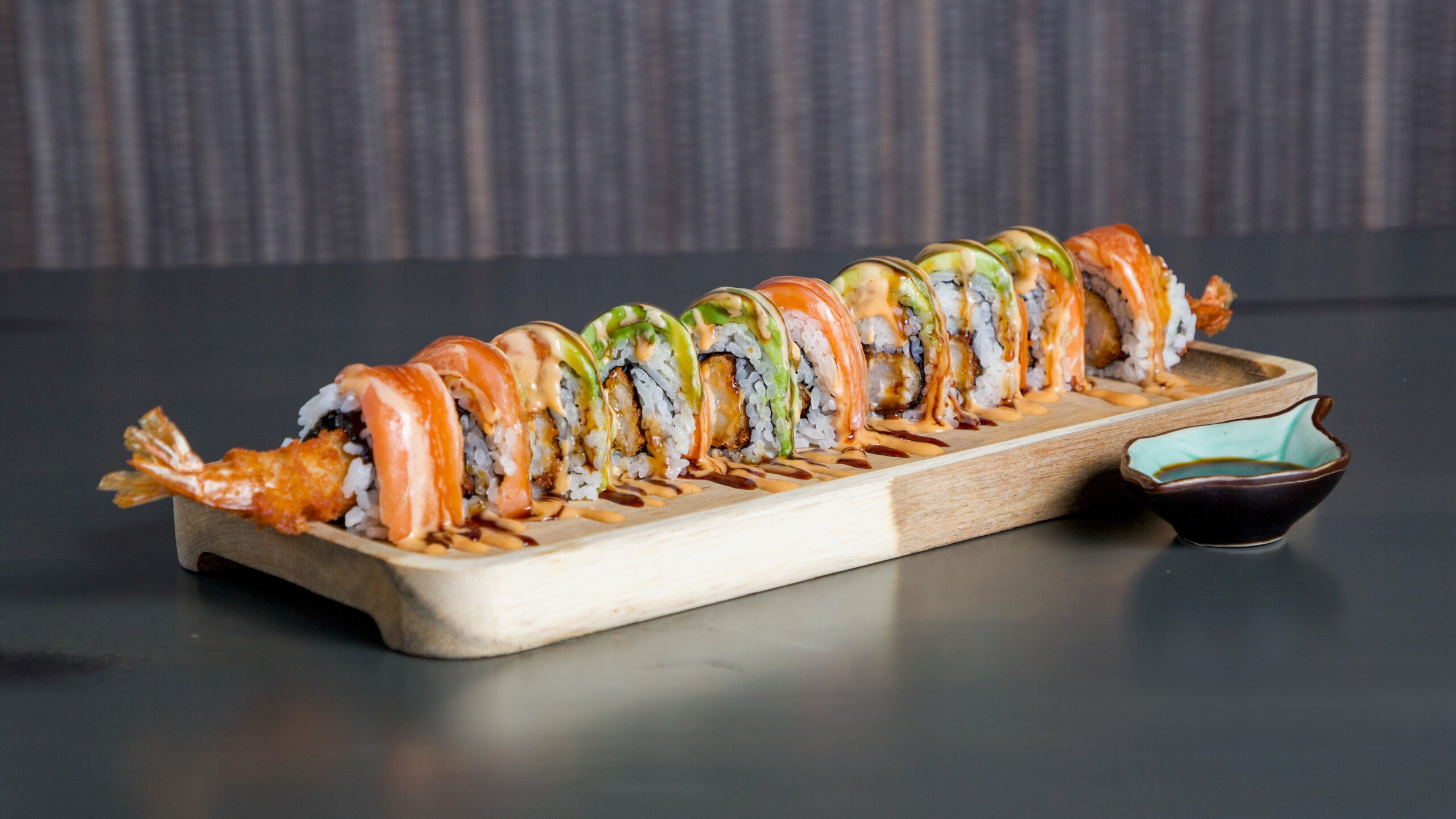Yellow-Dragon-Roll at Pop Onigiri, a Japanese Restaurant in Bonita Springs