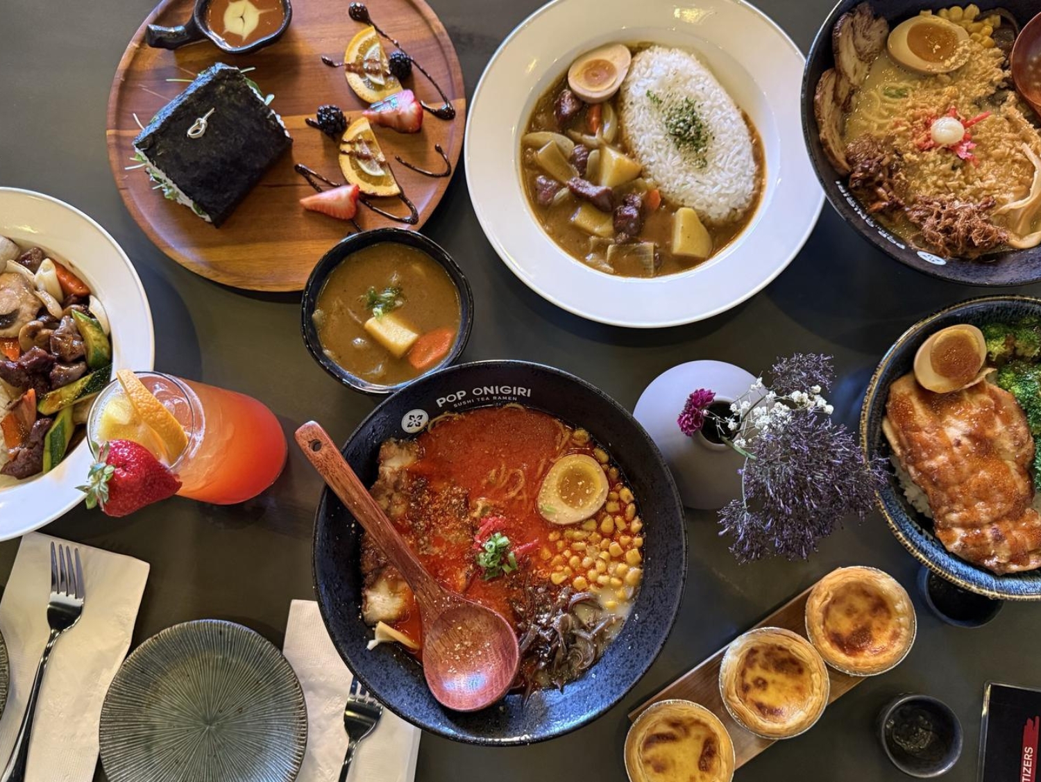 Pop-Onigiri-(SushiTeaRamen)-Japanese-Restaurant-Curry-Ramen-Nori-Sandwich-Drinks-Egg-Tarts-Bonita-Springs Curry, ramen, nori sandwich, drinks, egg tarts. a Japanese Restaurant in Bonita Springs.