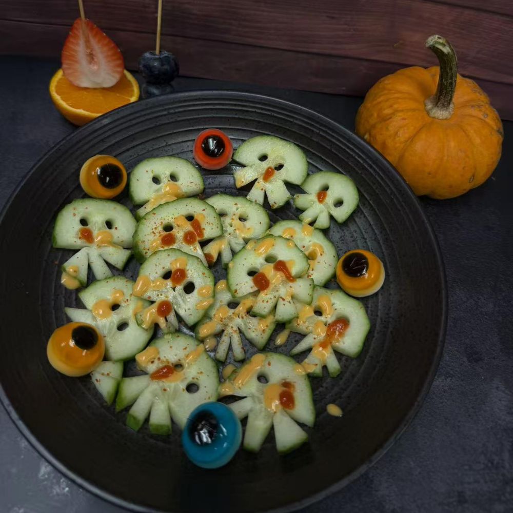 Halloween-themed cucumber salad at Pop Onigiri, a Japanese Restaurant in Bonita Springs