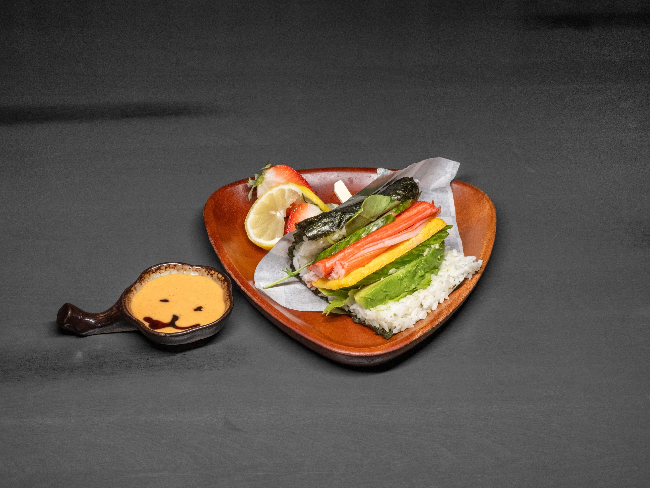 Kani onigiri with avocado & veggies at Pop Onigiri, a Japanese Restaurant in Bonita Springs