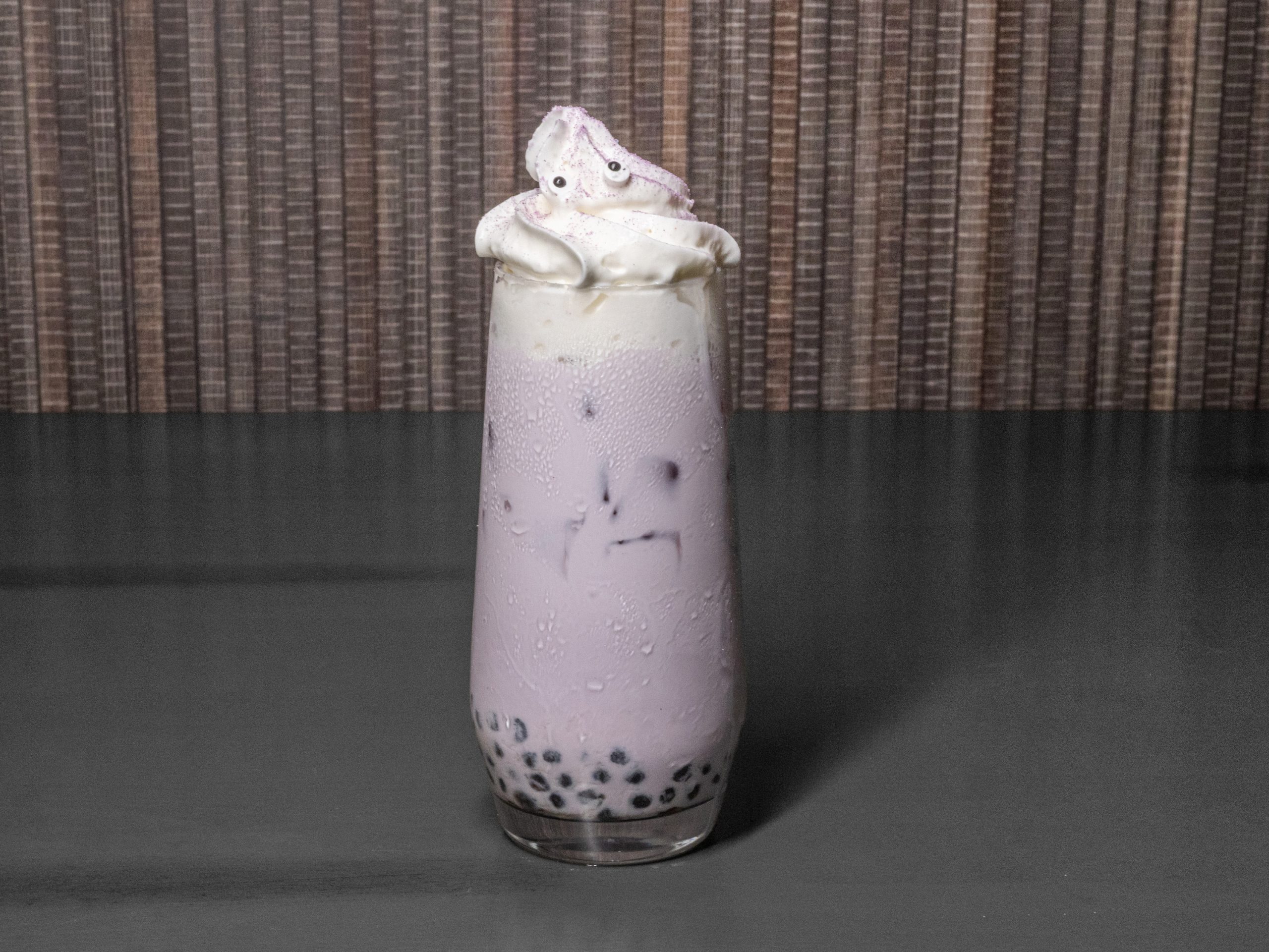 Creamy taro milk tea with chewy boba at Pop Onigiri, a Japanese Restaurant in Bonita Springs
