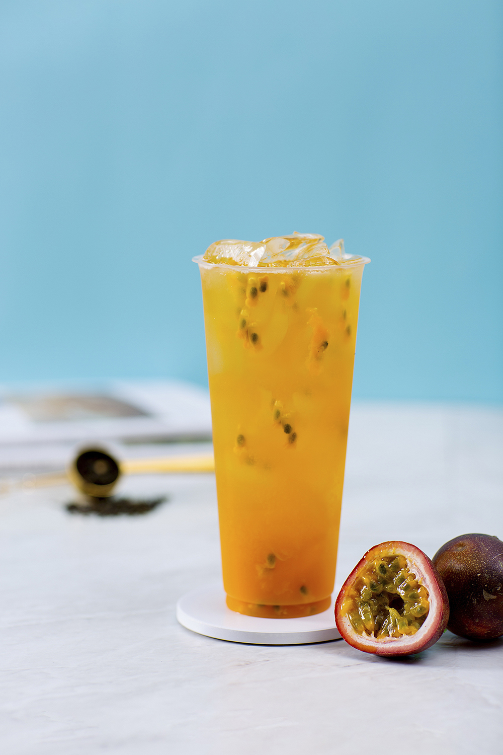 Passion fruit green tea at Pop Tea Creamery，a Bubble Tea Shop in Philadelphia