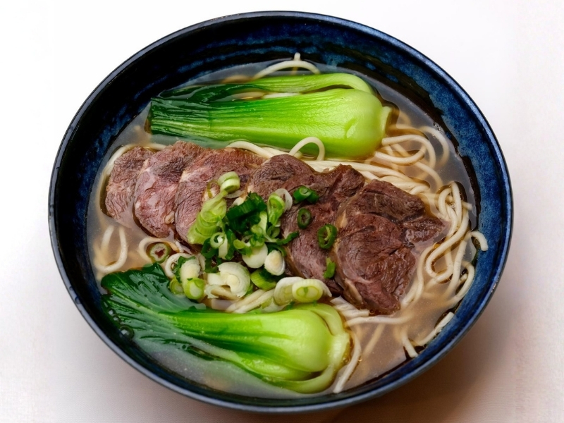 Beef noodle soup with bok choy at Prince Dumpling, a Chinese Restaurant in Rosemead