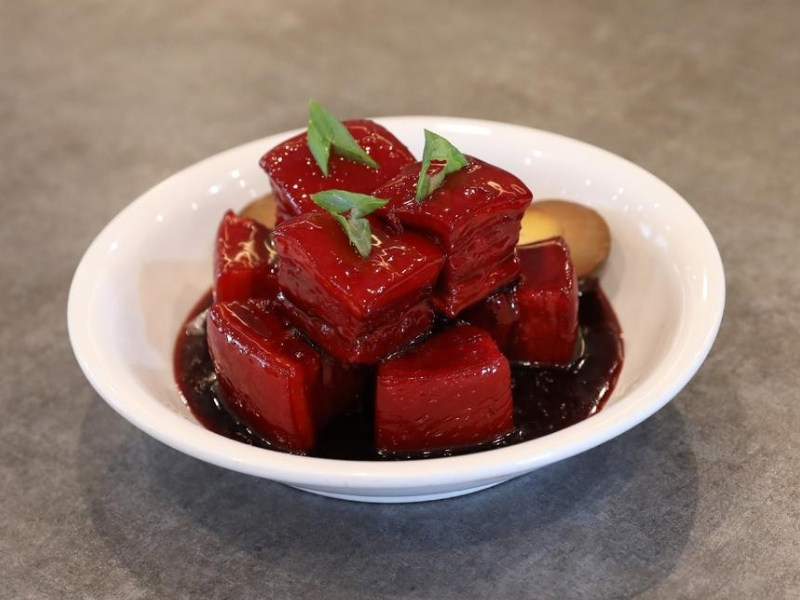 Braised pork cubes with glossy sauce at Prince Dumpling, a Chinese Restaurant in Rosemead