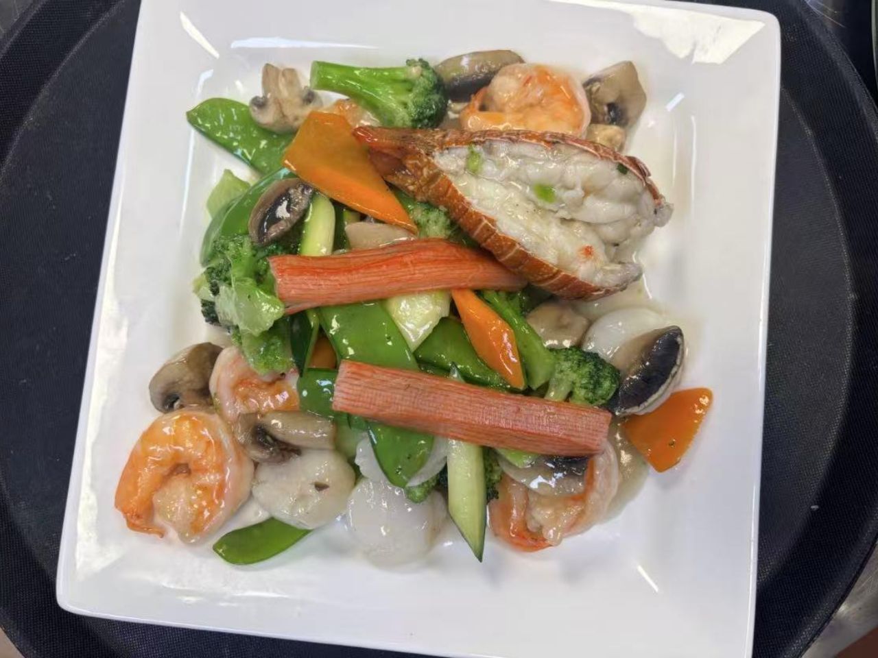 Seafood delight with shrimp and veggies at Py Kitchen, a Asian Fusion Restaurant in Browns Mills