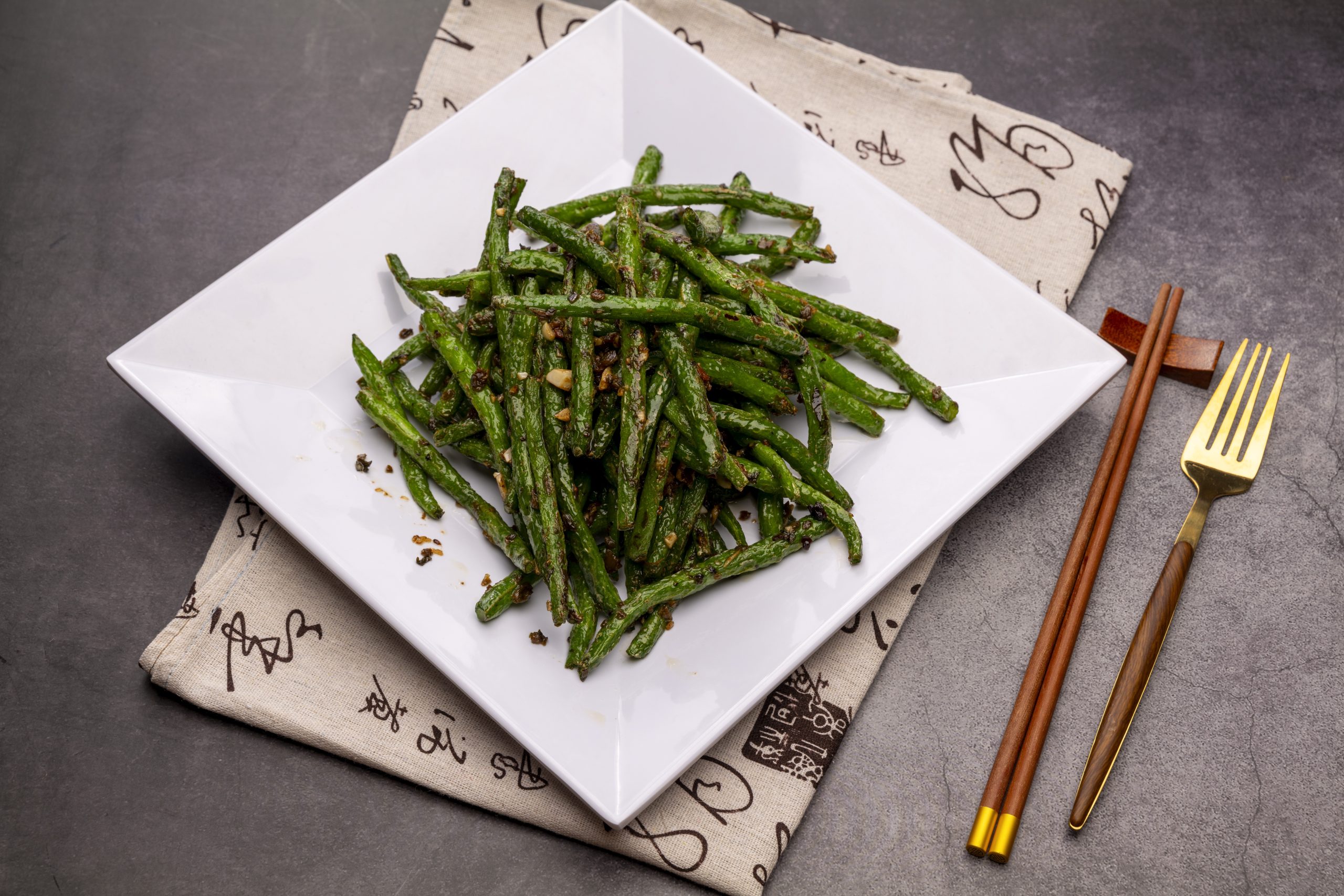 Dry-Fried Green Beans at QJ Kitchen 秋金, Asian Restaurant in Lake Forest