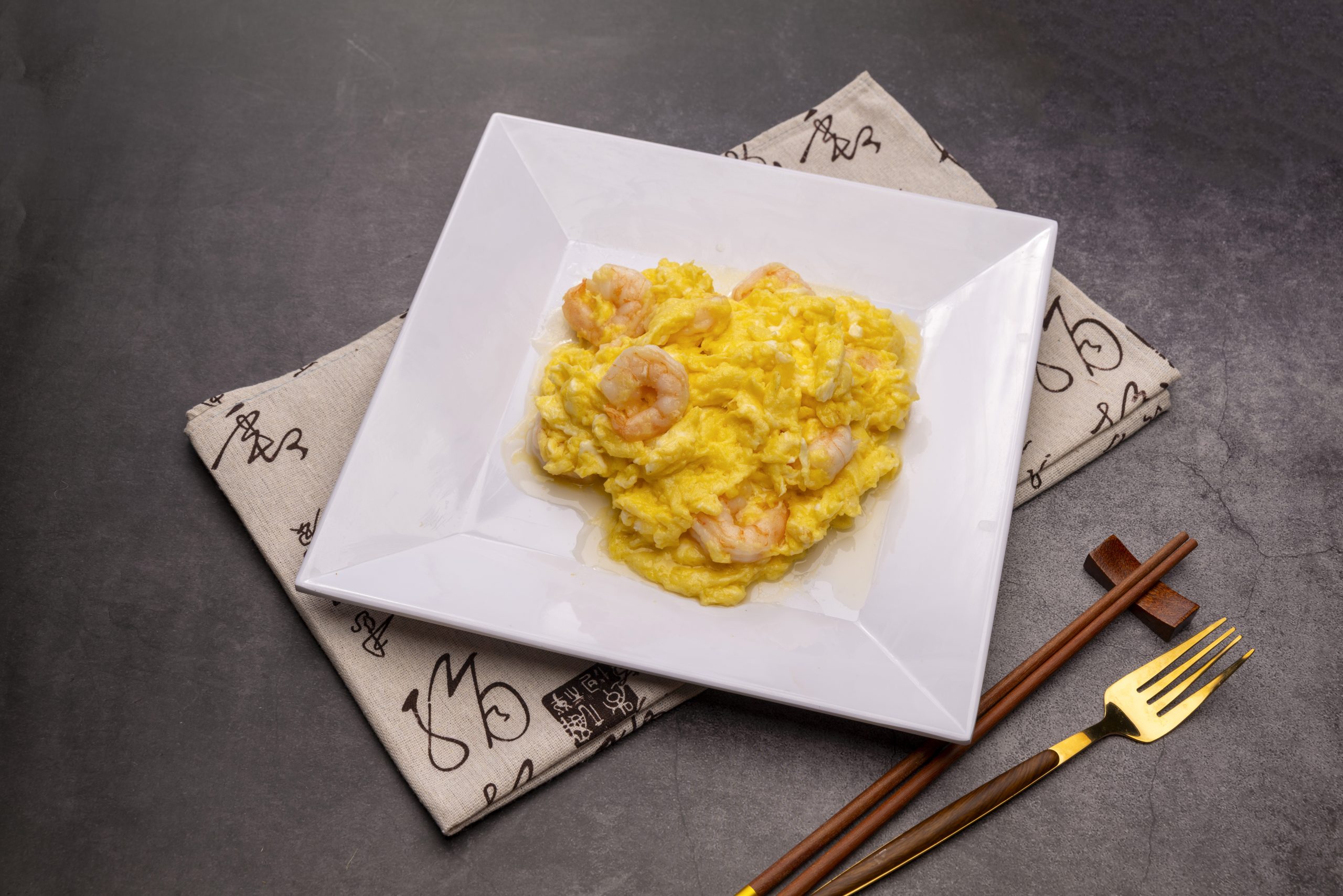 Shrimp & Silky Scrambled Eggs at QJ Kitchen 秋金, Asian Restaurant in Lake Forest