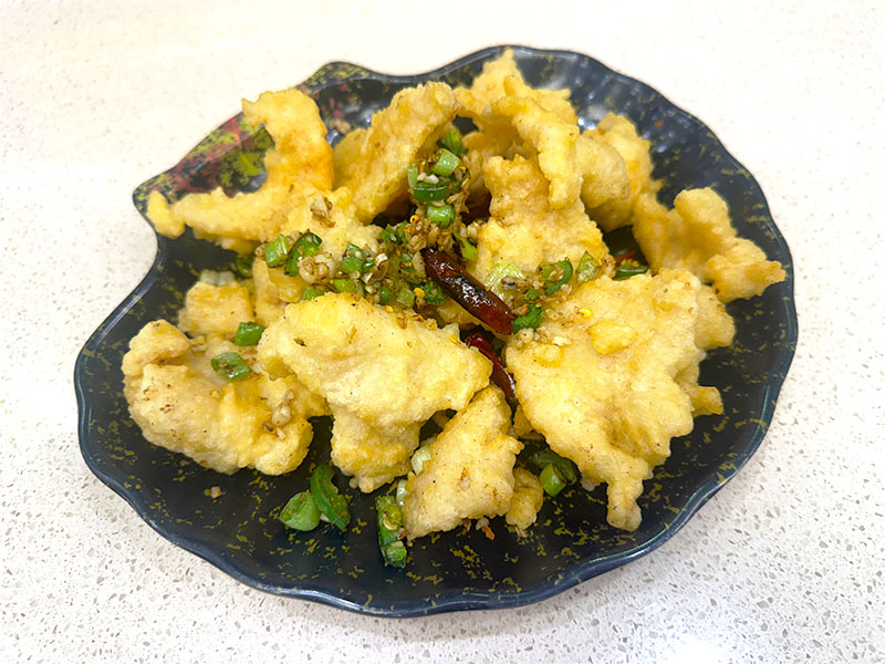 Crispy fried fish tossed with chili and scallions at Q's Noodle House, a Chinese Restaurant in Las Vegas