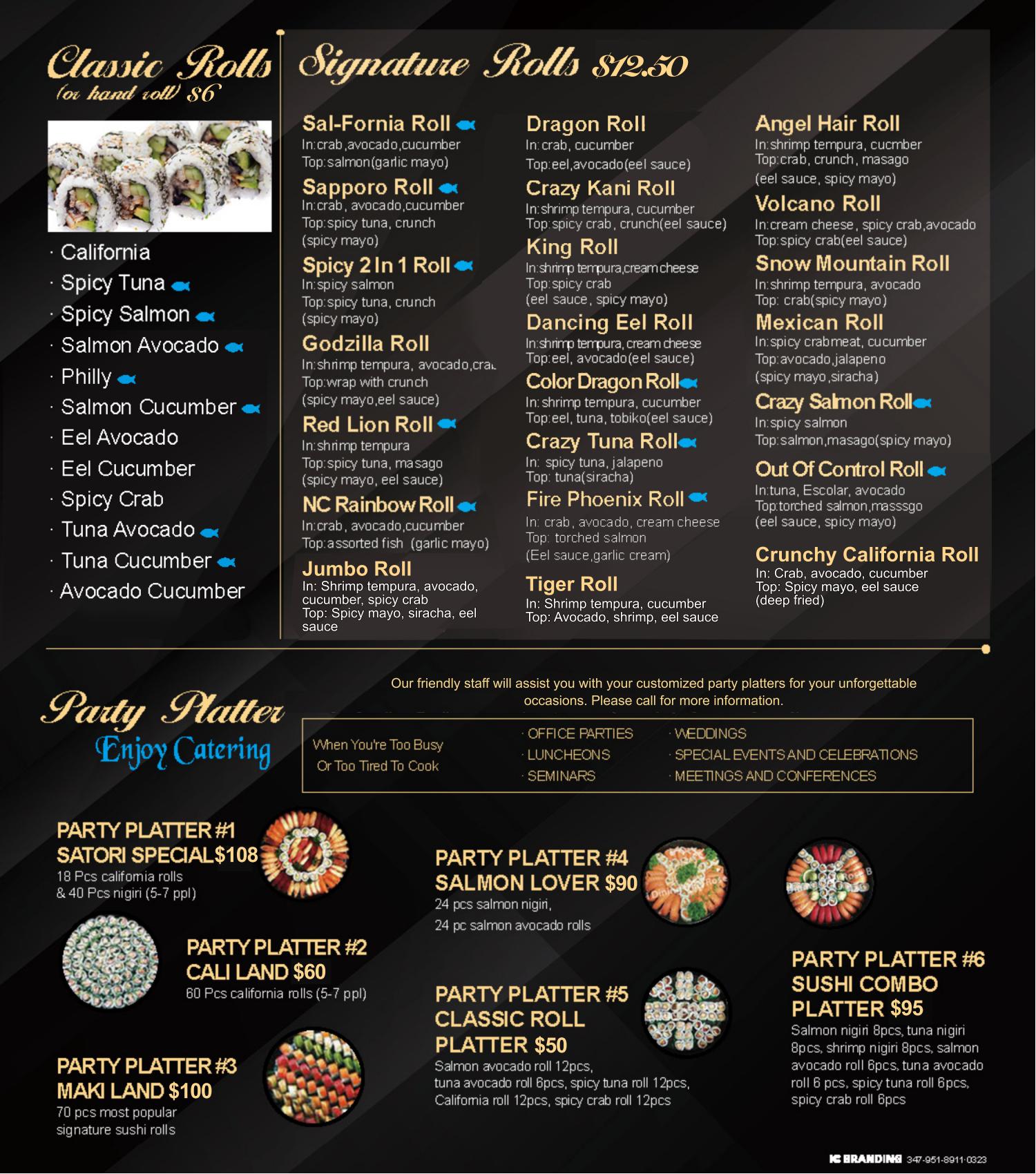 Q Sushi Sushi Restaurant Delivery Menu Page 2