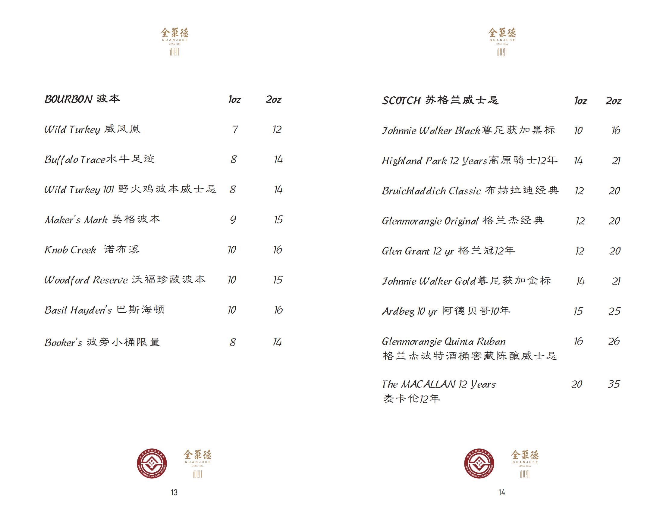 iDen & Quan Ju De Beijing Duck House Cocktail Menu Page 7