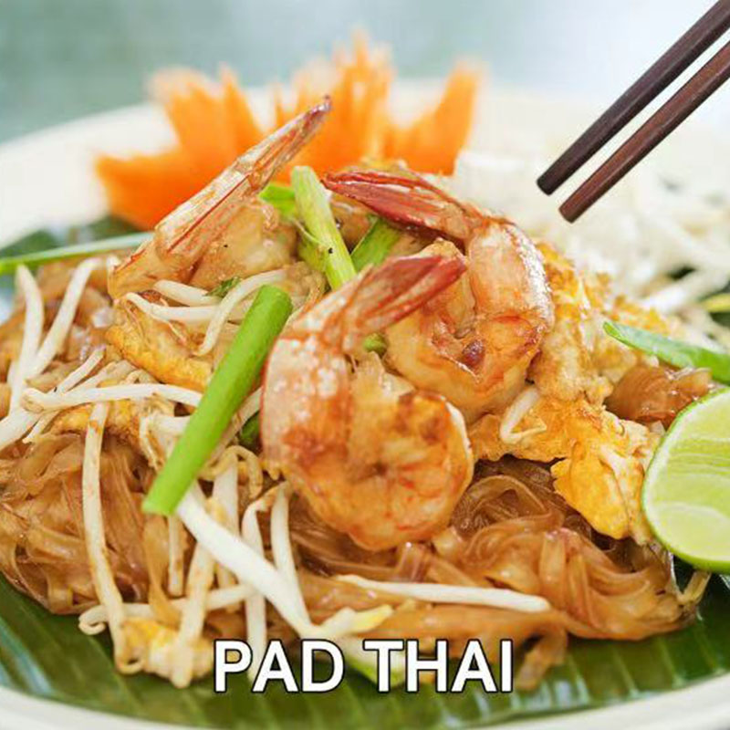 Stir-fried rice noodles with shrimp, eggs and bean sprouts at Railay Thai Express, a Asian Restaurant in Pineville