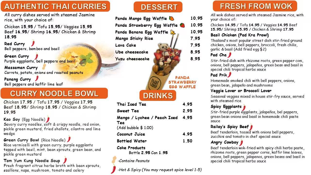 Fresh green papaya salad with tangy dressing, herbs, and peanuts at Railay Thai Express, Pineville NC