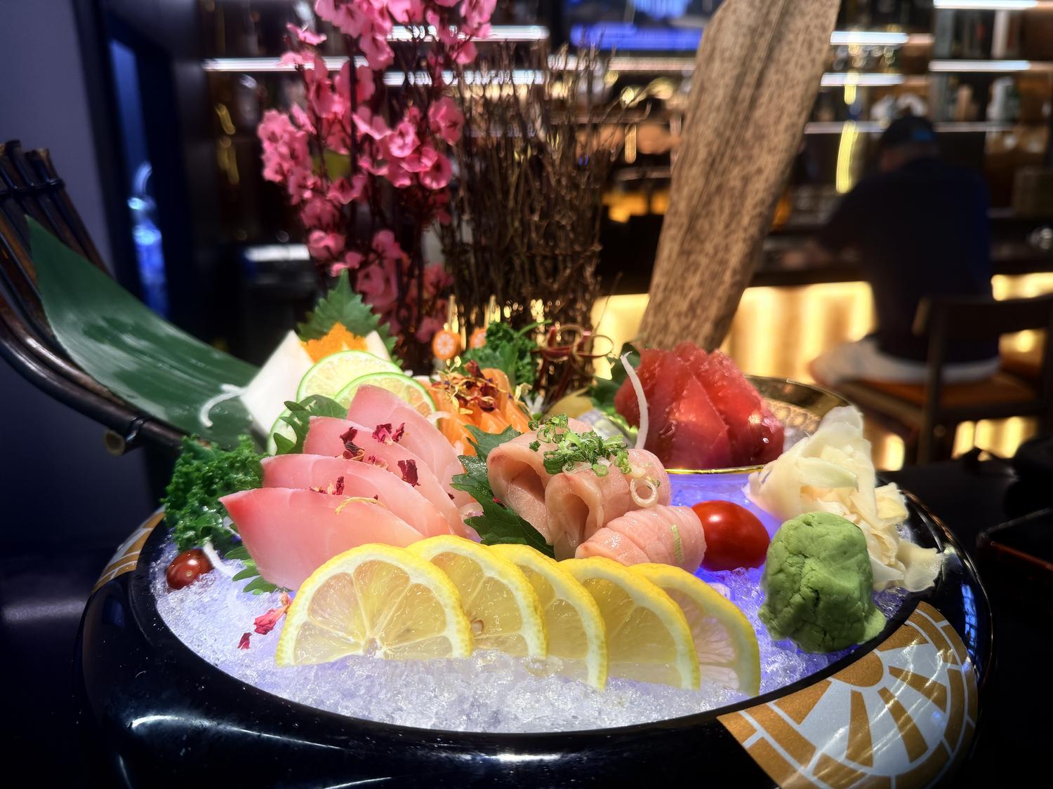 Assorted premium sashimi platter with ice garnish at Rakisuta Modern Sushi, Japanese Restaurant in Rockledge