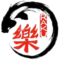 Raku Sushi logo with koi and text at Raku Sushi, a Japanese Restaurant in Easton