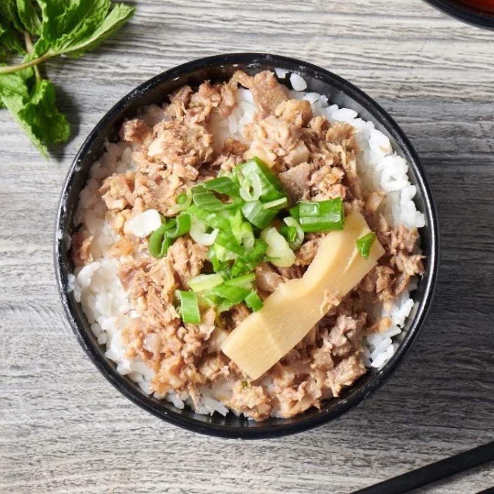 Tasty chasu rice bowl with green onions and bamboo shoots at RAMEN OSAKA, a Ramen Restaurant in San Jose