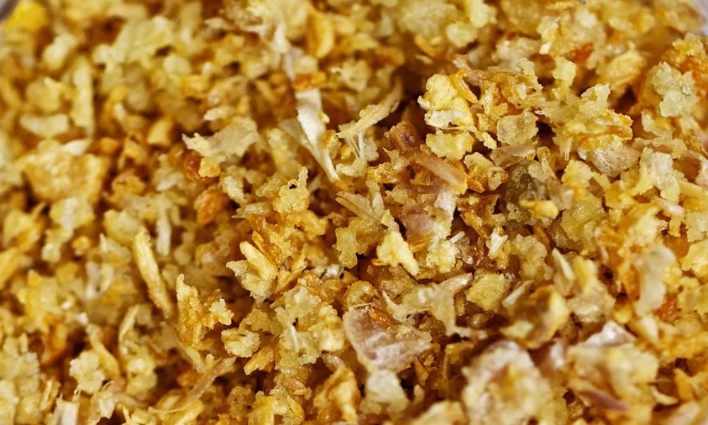 Golden fried garlic bits, crispy and aromatic at RAMEN OSAKA, a Ramen Restaurant in San Jose