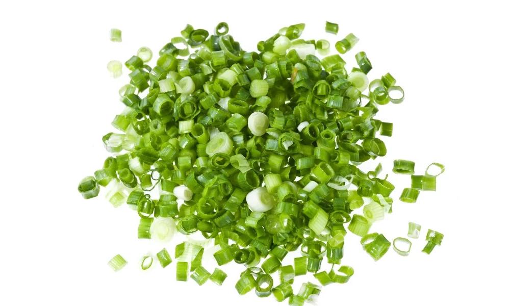 Chopped green onions, fresh and vibrant at RAMEN OSAKA, a Ramen Restaurant in San Jose