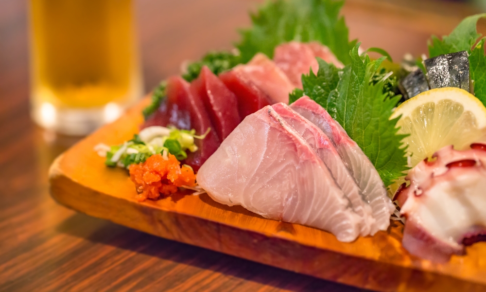 Assorted fresh sashimi platter at Red Door Asian Bistro & Hibachi, an Asian Restaurant in Fort Lauderdale