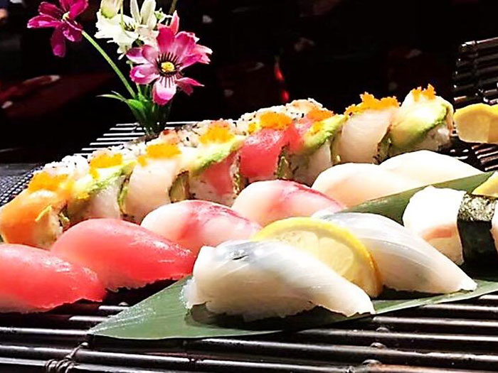 Deluxe nigiri and maki sushi combo platter at Red Door Grill Asian Bistro Restaurant in Wainscott
