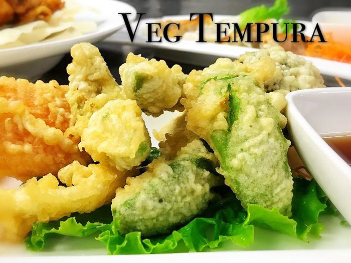 Crispy assorted vegetable tempura platter at Red Door Grill Asian Bistro Restaurant in Wainscott