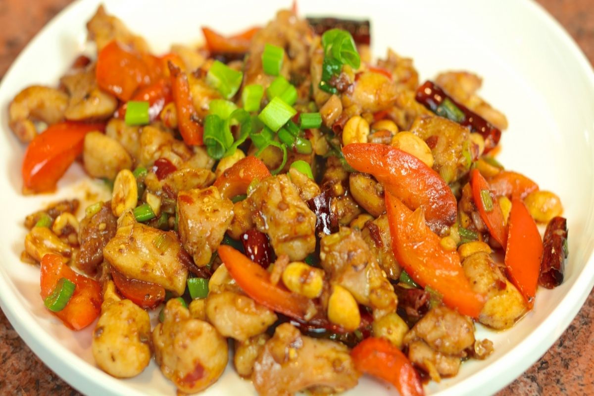 Kung Pao chicken stir-fry with peanuts and chili at Red Ginger Asian Bistro, an Asian Fusion Restaurant in Lake City