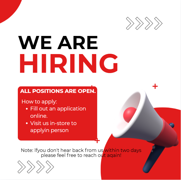 WE ARE HIRING!
