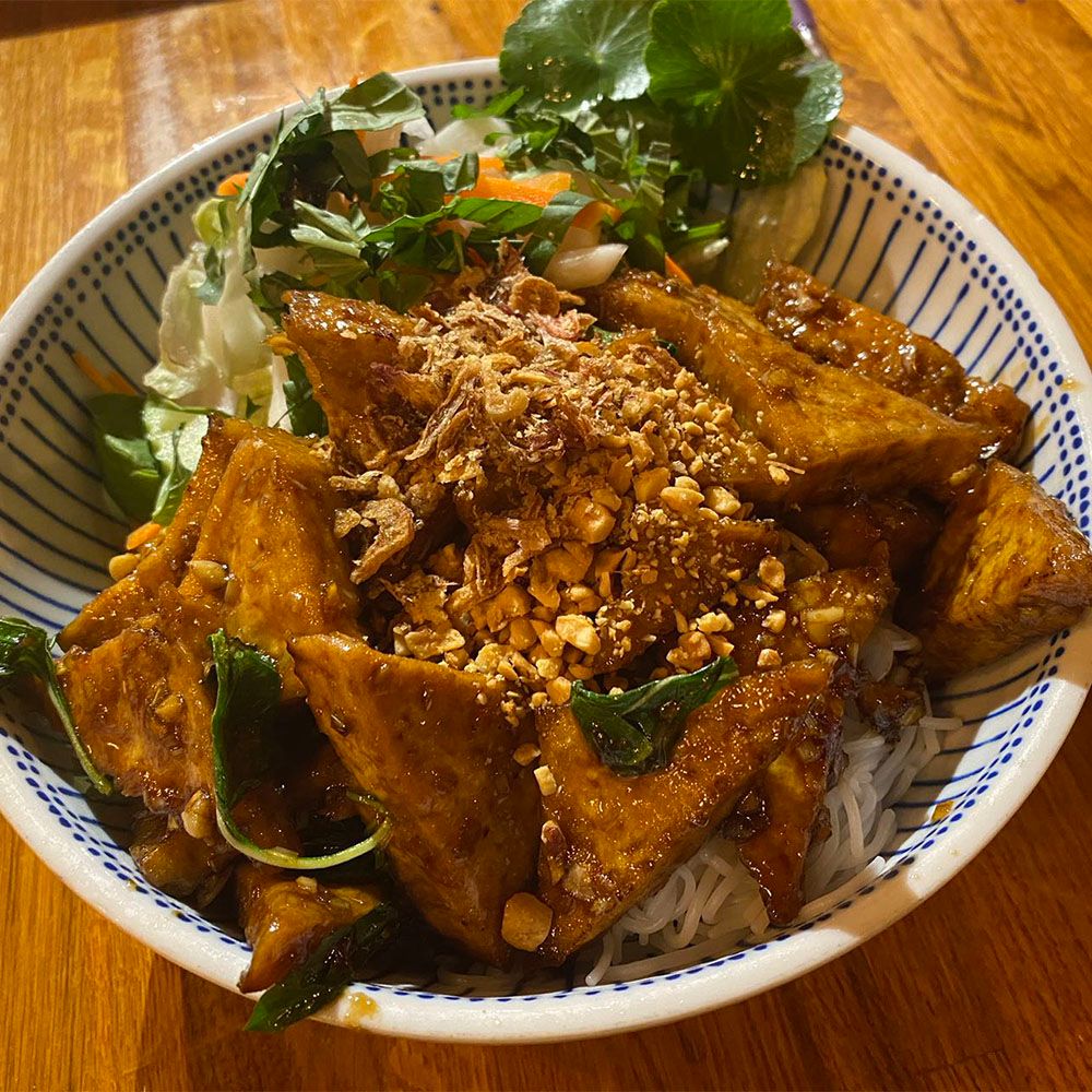 Lemongrass Tofu with Rice Vermicelli at Rice Bistro, Asian Restaurant in Port Orange