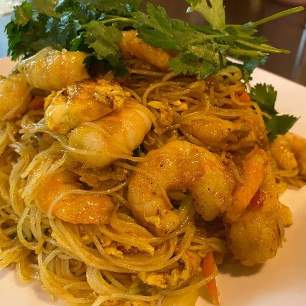 Singapore Style Rice Vermicelli with Shrimp at Rice Bistro, Asian Restaurant in Port Orange