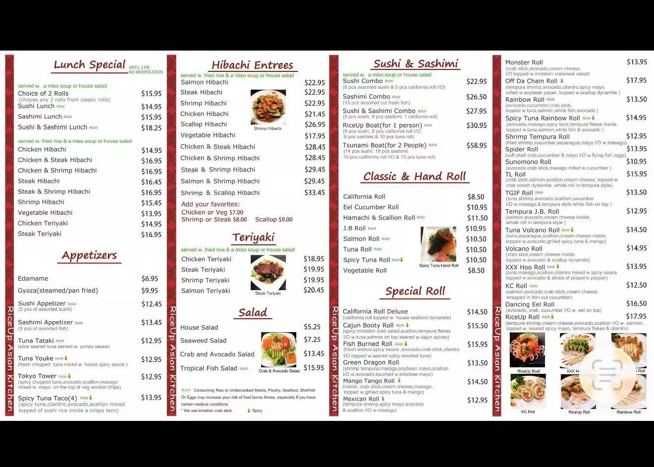 Restaurant menu 2, detailed description provided below