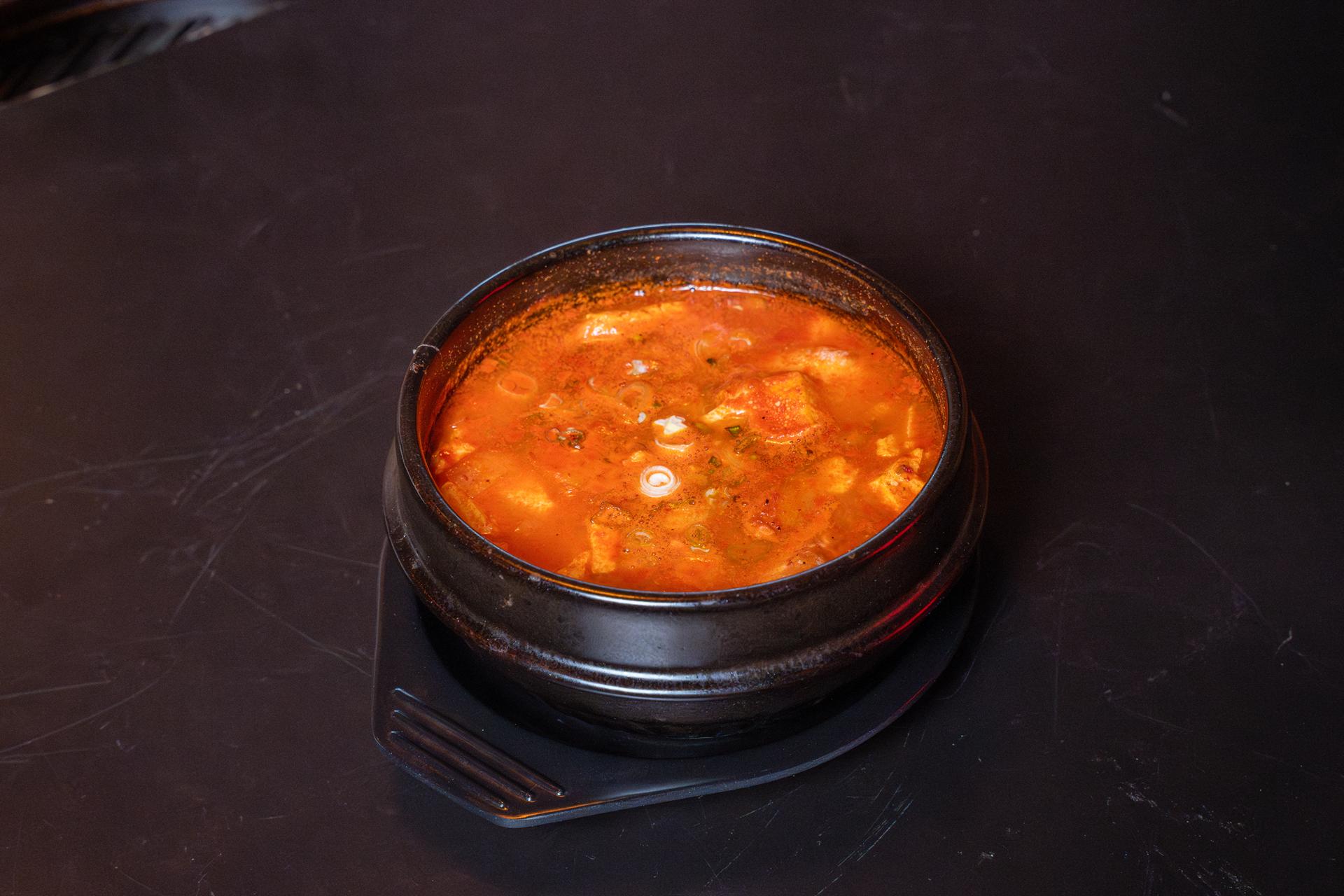 Spicy Tofu Soup from Rockstar Korean Bbq Chicken, a Korean Style Barbecue Restaurant in Valley Stream