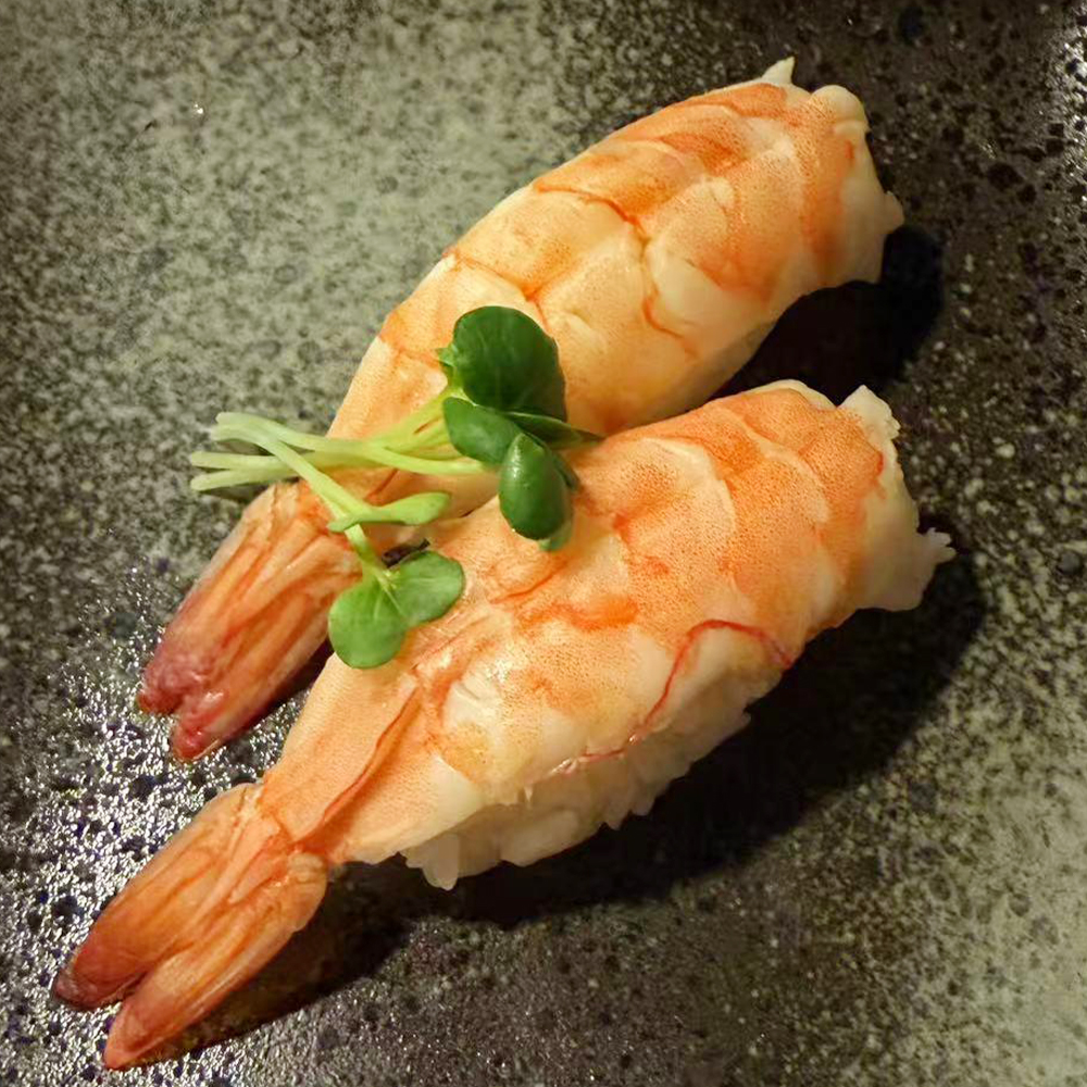 Shrimp nigiri served at Rolla Cabin, a Japanese restaurant in Hayward.