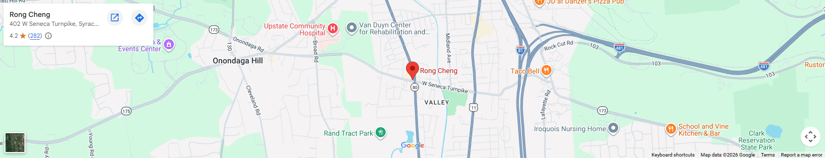 Location 402 W Seneca Turnpike, Syracuse, NY 13207
