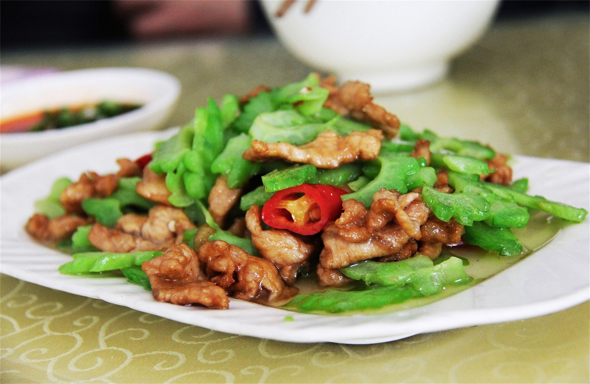Stir-fried Pork with Bitter Melon at Rong Cheng, Chinese Restaurant in Syracuse