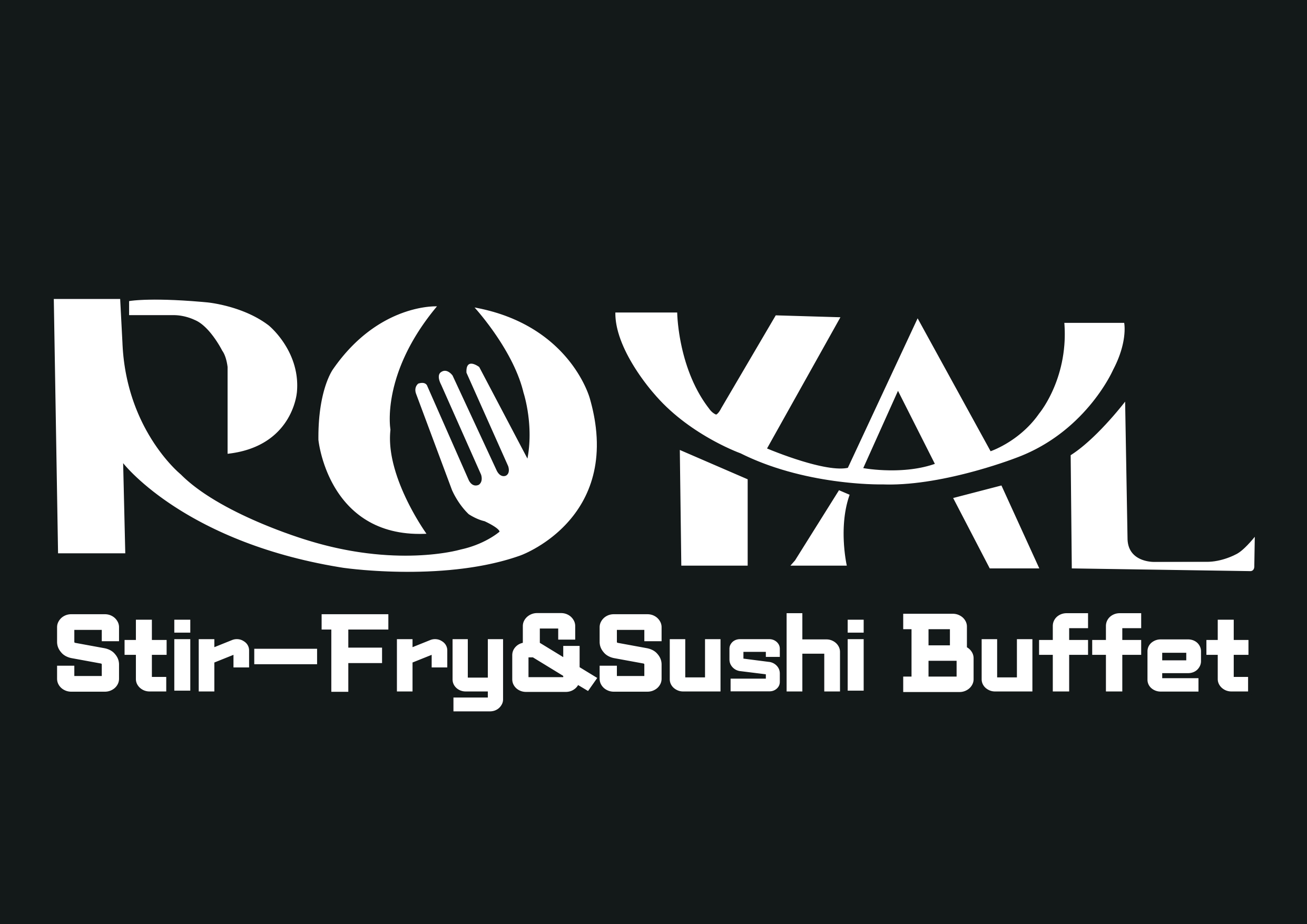 Restaurant logo, featuring the store name "Royal Stir-Fry & Sushi Buffet" as the emblem.