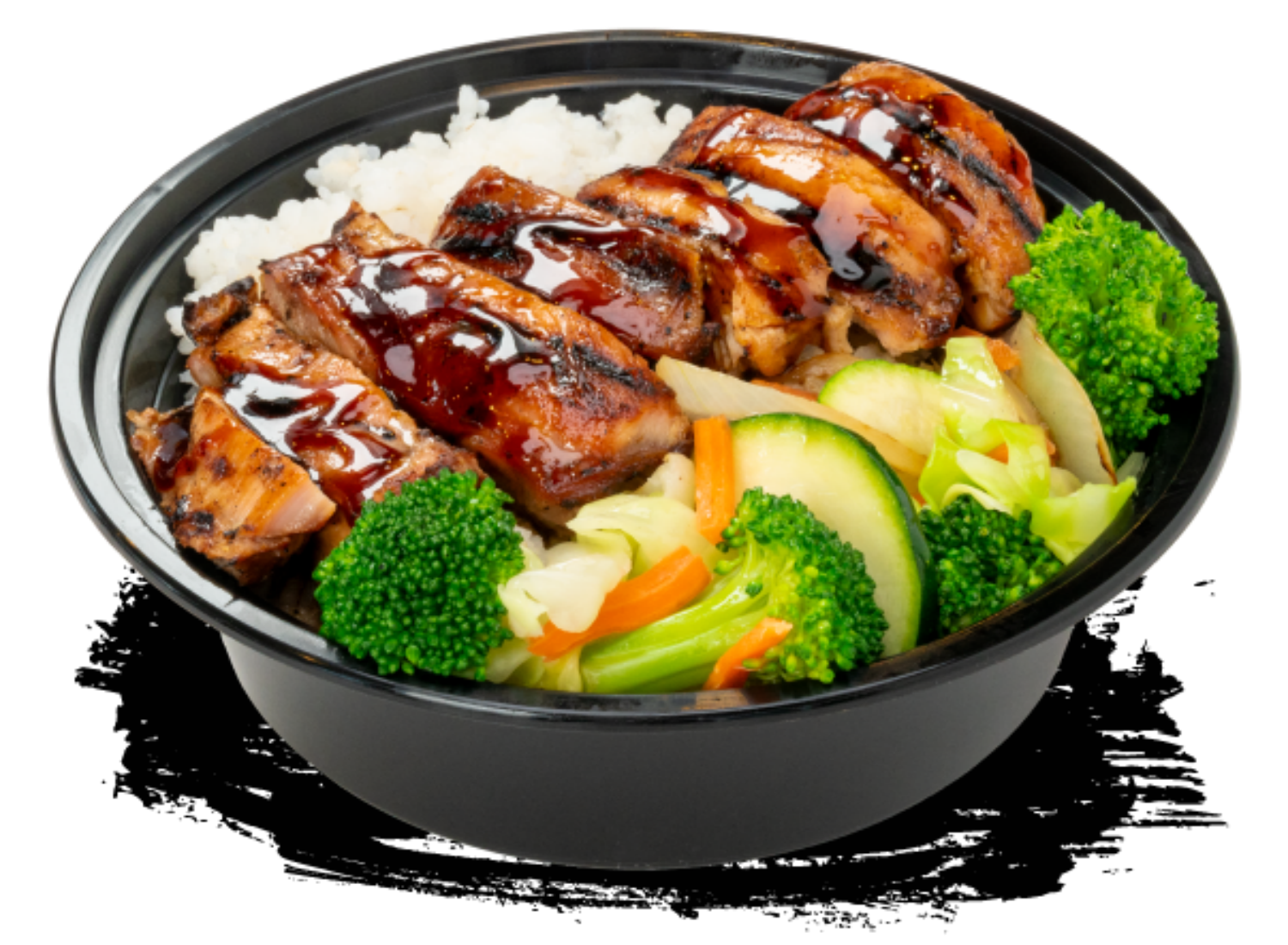 HATAKE-JAPANESE-FUSION-Japanese-Restaurant-Teriyaki-Chicken-Bowl-Las-Vegas Teriyaki chicken bowl with rice and mixed vegetables at HATAKE JAPANESE FUSION, a Japanese Restaurant in Las Vegas