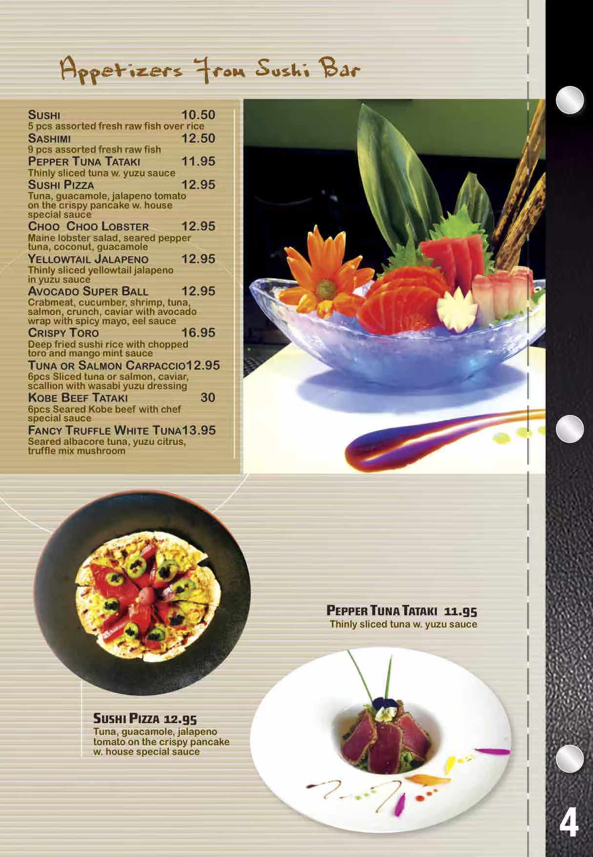 Restaurant menu 5, detailed description provided below