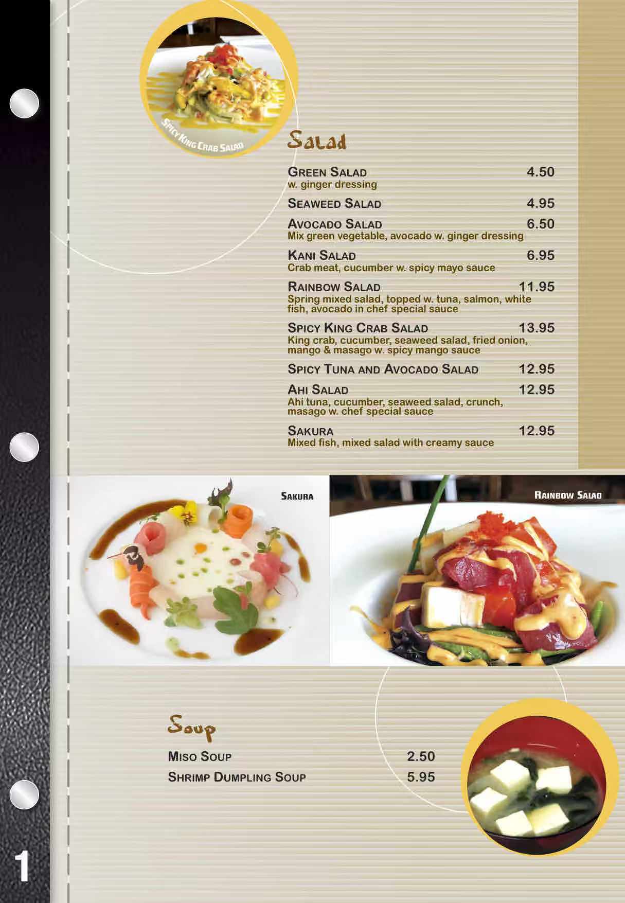 Restaurant menu 2, detailed description provided below