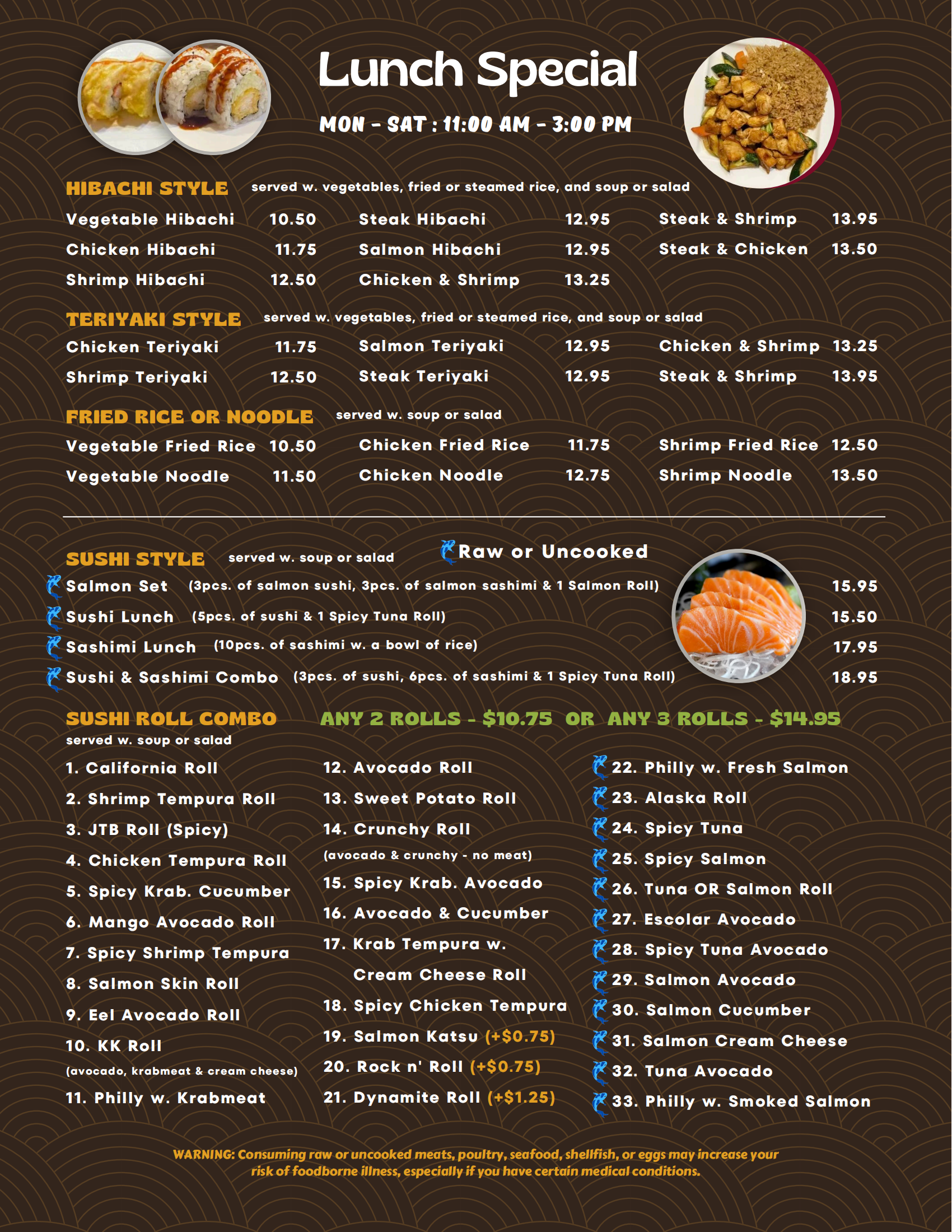 Sake Sushi Meun Page 1 Sake Sushi Meun Page 1