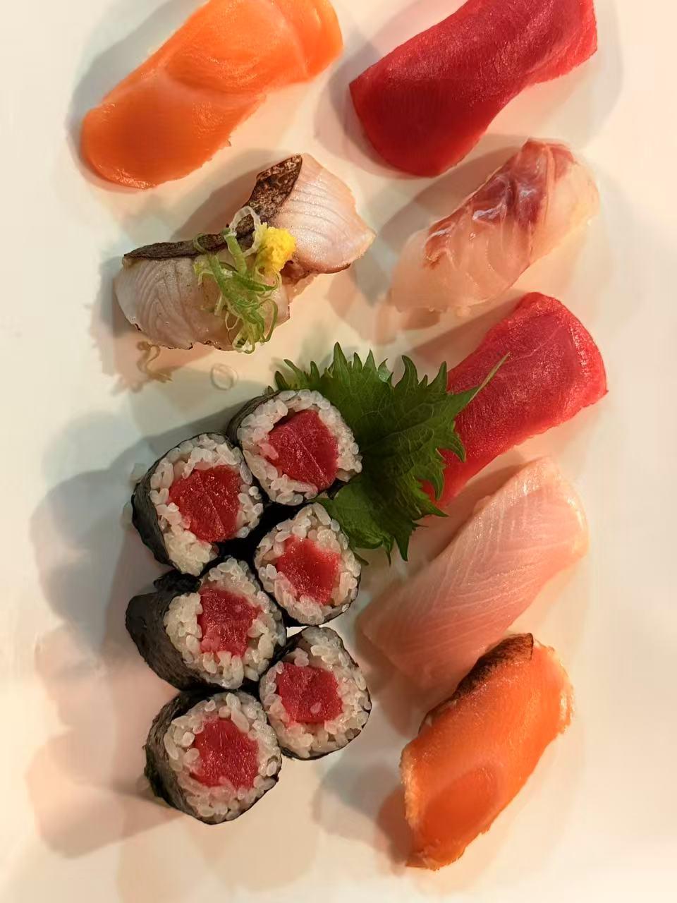 Assorted sushi and sashimi platter at Sakura Sushi 88, a Japanese Restaurant in New York